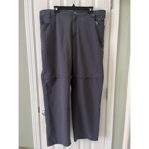 Field & Stream Men 2XL Convertible Hiking Pants Elastic Waist Gray‎ Poly/Spandex